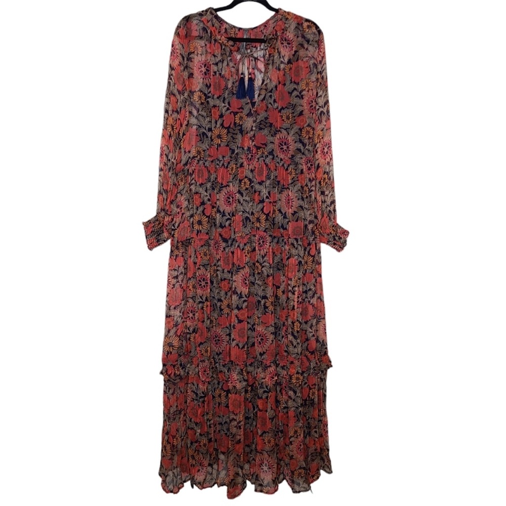 Anthropologie The Marais Printed Chiffon Maxi Dress size Large